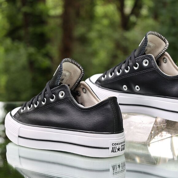 Converse Chuck Taylor All Star Lift Platform Black Leather - Picture 12 of 15